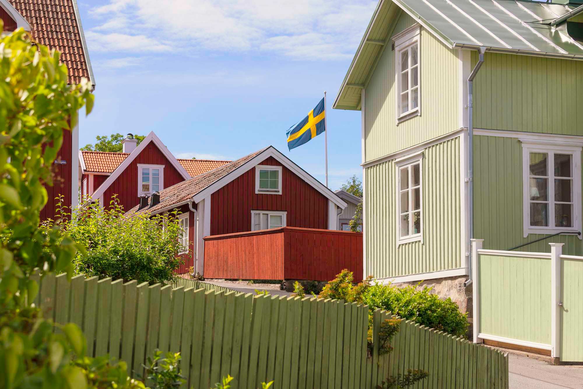 Villaområde med hus
